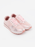 Pink Sneakers with Floral Pattern