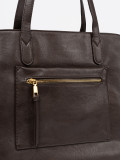 Dark Brown Bag with Golden Details
