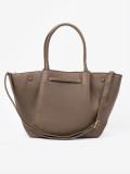 Beige Shopper Bag with Zipper