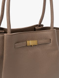 Beige Shopper Bag with Zipper