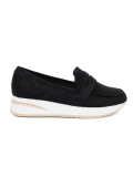 Black Suede Platform Moccasins
