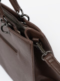 Brown Shopper Bag with Embossed Writing