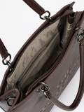 Brown Shopper Bag with Embossed Writing