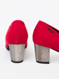 Red Pumps on Silver Heel