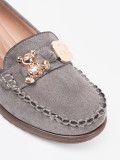 Gray Half Shoes with Golden Bear