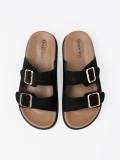 Black Sandals with Golden Buckles