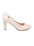 Beige Block Heel Pumps by Sergio Leone