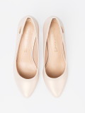 Beige Block Heel Pumps by Sergio Leone