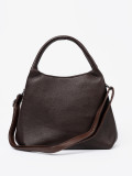 Elegant Brown Handbag with Cosmetic Pouch