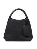 Elegant Black Handbag with Cosmetic Pouch