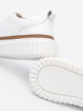 White Leather Sneakers on Platform by Sergio Leone