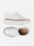 White Leather Sneakers on Platform by Sergio Leone