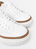 White Leather Sneakers on Platform by Sergio Leone
