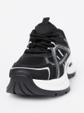 Black Sneakers with Breathable Upper and Chunky White Sole