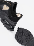 Black Sneakers with Golden Heart