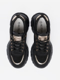 Black Sneakers with Golden Heart