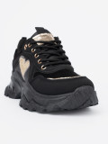 Black Sneakers with Golden Heart