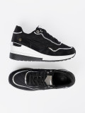 Black Wedge Sneakers
