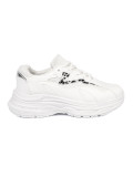 White Sport Shoes with Decorative Accent