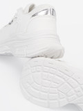 White Sport Shoes with Decorative Accent