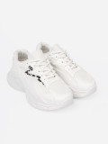 White Sport Shoes with Decorative Accent