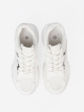 White Sport Shoes with Decorative Accent