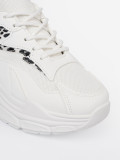 White Sport Shoes with Decorative Accent