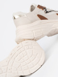 Beige Women's Sneakers on Thick Sole