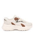 Beige Women's Sneakers on Thick Sole