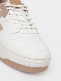 White-beige Platform Sneakers