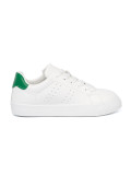 Classic White Sneakers with Green Accent