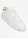 Classic White Sneakers with Green Accent