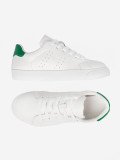 Classic White Sneakers with Green Accent