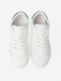 Classic White Sneakers with Green Accent