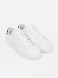 Classic White Sneakers with Green Accent