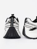 Black and White Comfortable Sneakers with Mesh