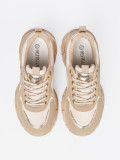 Beige Sneakers with Decorative Golden Heart