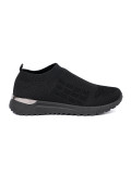 Black Sporty Slip-On Sneakers with Mesh Upper