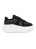 Classic Black Sneakers with Thick Sole