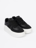 Classic Black Sneakers with Thick Sole