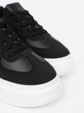 Classic Black Sneakers with Thick Sole