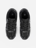 Black Sneakers with Mesh and White Sole