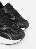 Black Sneakers with Mesh and White Sole