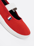 Light Red Shoes with Elastic Strap