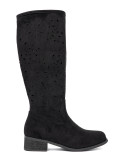 Black Suede Knee-High Boots