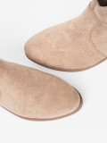 Beige Suede Ankle Boots