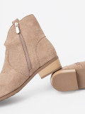 Beige Suede Ankle Boots