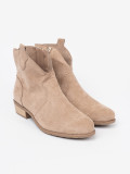 Beige Suede Ankle Boots