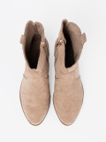 Beige Suede Ankle Boots