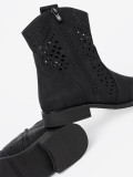 Lace-Up Black Ankle Boots